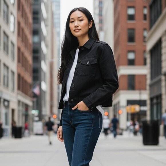 Vince Camuto Jackets & Blazers - Vince Camuto Button Front Cropped Jacket Women's Black M MSRP $139